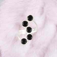 Black Onyx Gemstone 925 Sterling Silver Jewelry Handmade Ring For Birthday Gift