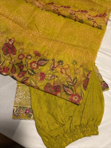 Traje 3 piezas listo para usar, indio cosido Salwar Kameez, paquistaní talla M, VESTIDO EID - Imagen 9 de 9