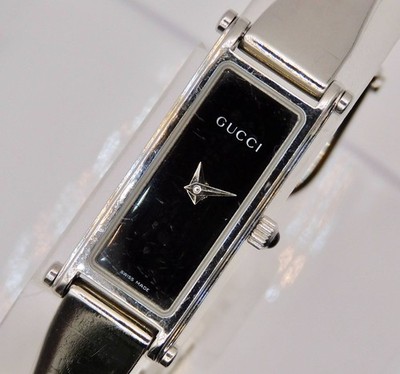 GUCCI 1500L Silver Black WOMEN'S WATCH VINTAGE