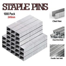 1000x 6mm Heavy Duty Staples Upholstery Staple Gun Refill Tacker Pins Steel Pack