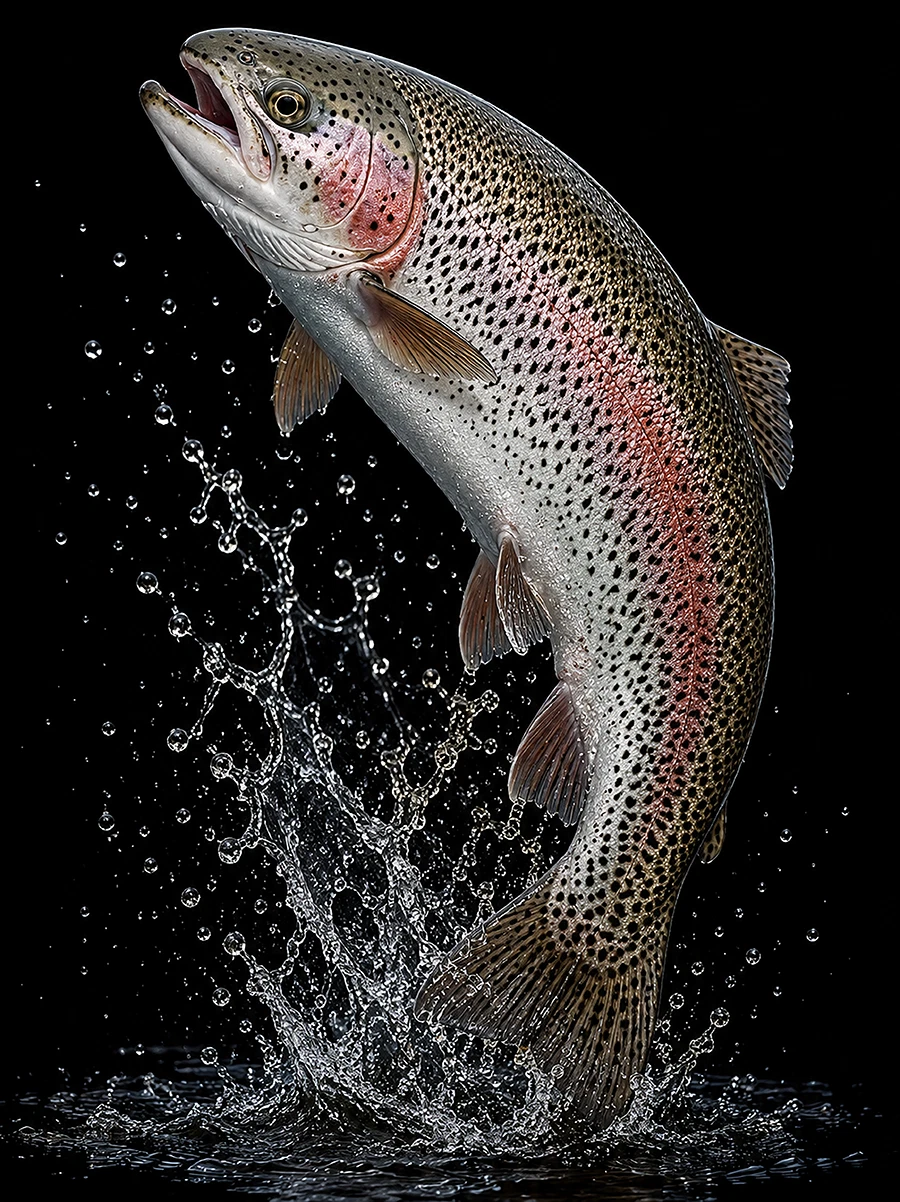 Leaping Rainbow Trout Tee | Fishing Shirt, Fish Splash Back Graphic