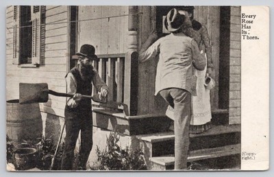 Vintage ''Every Rose Has Its Thorn'' Humorous Postcard W.G. MacFarlane 1909