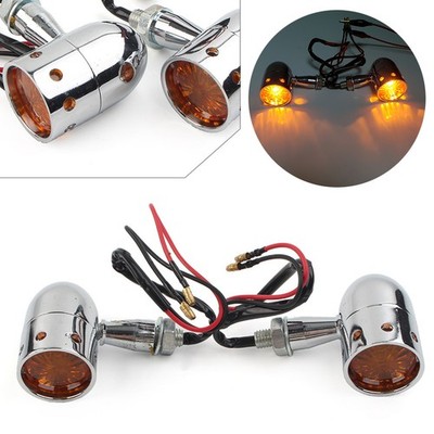 Retro LED Blinker Bernstein Bremsanzeige Lauflicht Rücklichter für Harley