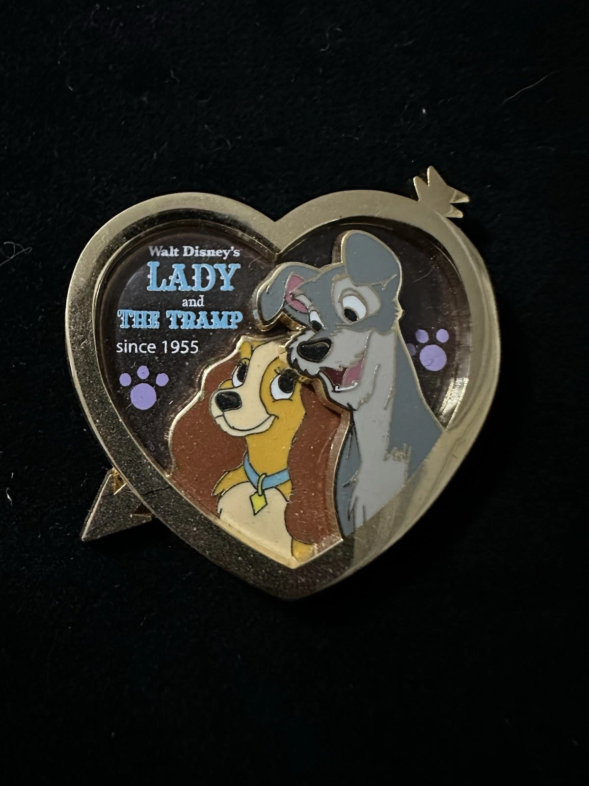 Disney Pin Lady And The Tramp 60th Anniversary Heart Pin LE2000