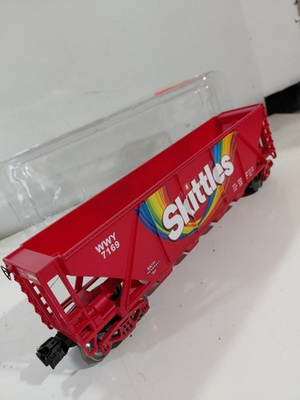 #ad Menards 279 8134 O Gauge Model Railroad Skittles 4 Bay Hopper Car w Box $25.00