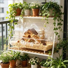 Hamster Cage Small Animal Habitat Cage Spacious Pet Cage Guinea Pig Rat Bunny