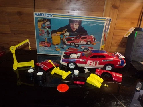Vintage 1974 MARX Pit Changer Charger Car w/Accessories, Box Incomplete Dodge