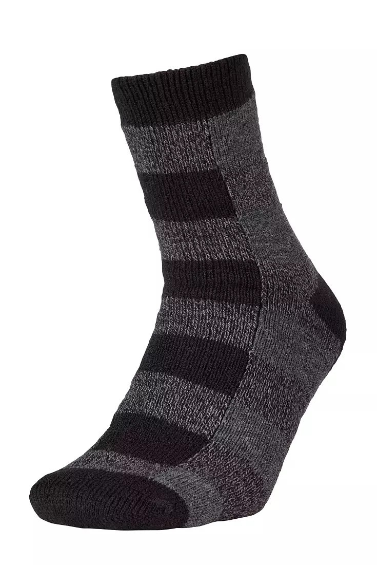 Northeast Outfitters Men's Cozy Cabin Buff Check Socks,Grey, Shoe Sz 8-12.5