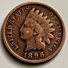 1896 Indian Head Cent Penny 19th Century Circulated Bold Date BN1419