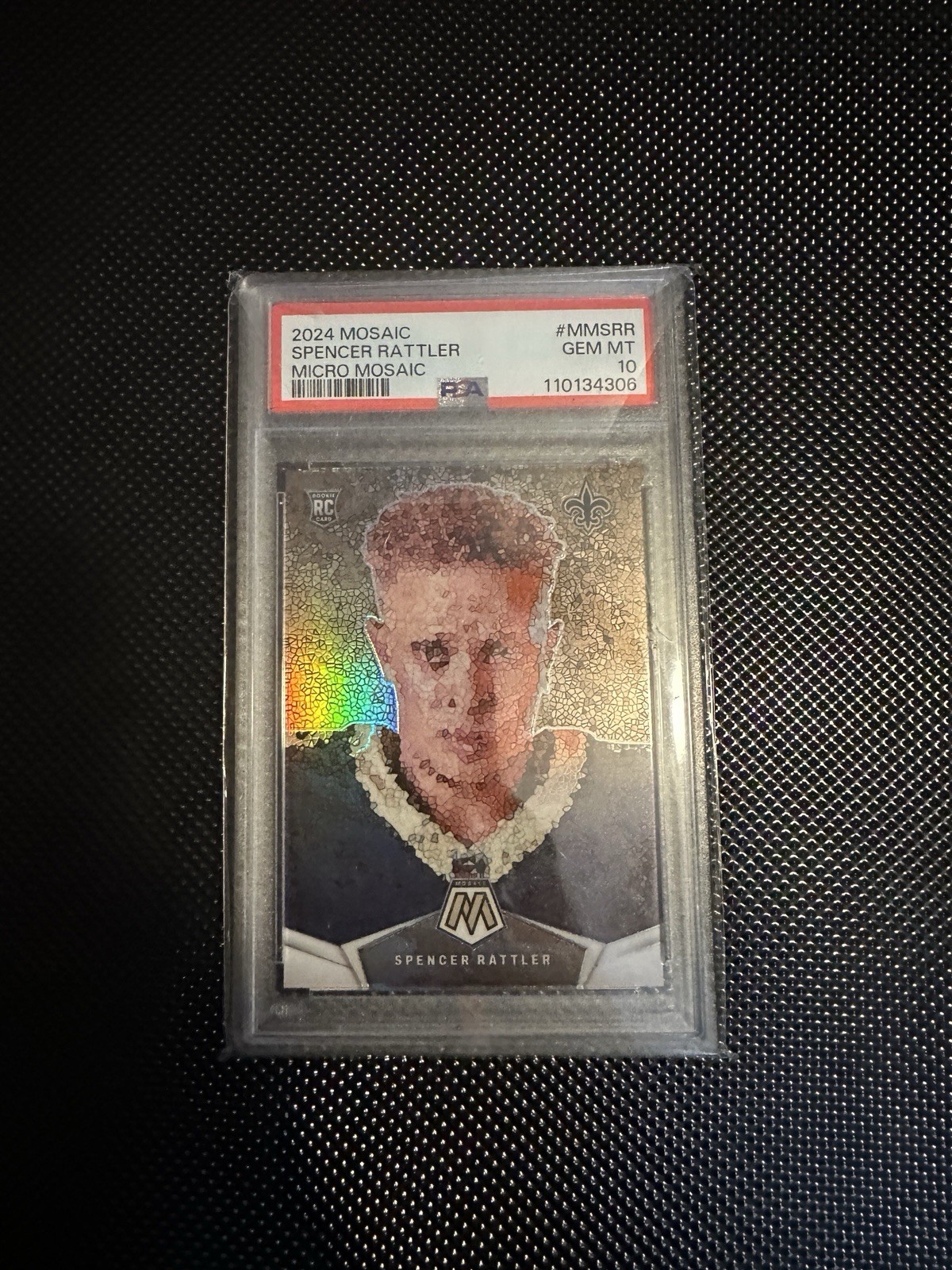 Panini 2024 Mosaic Micro Mosaic Spencer Rattler Rookie PSA 10 Saints #MM-SRR