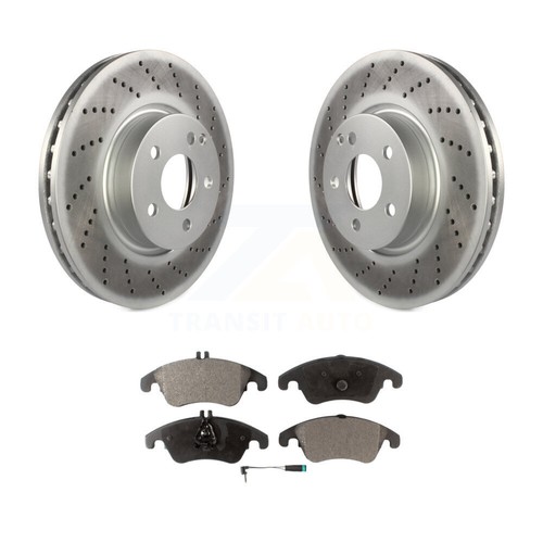 Coated Brake Rotors Semi-Metallic Pad Front Kit For Mercedes-Benz C300 E350 C350 - Picture 7 of 11