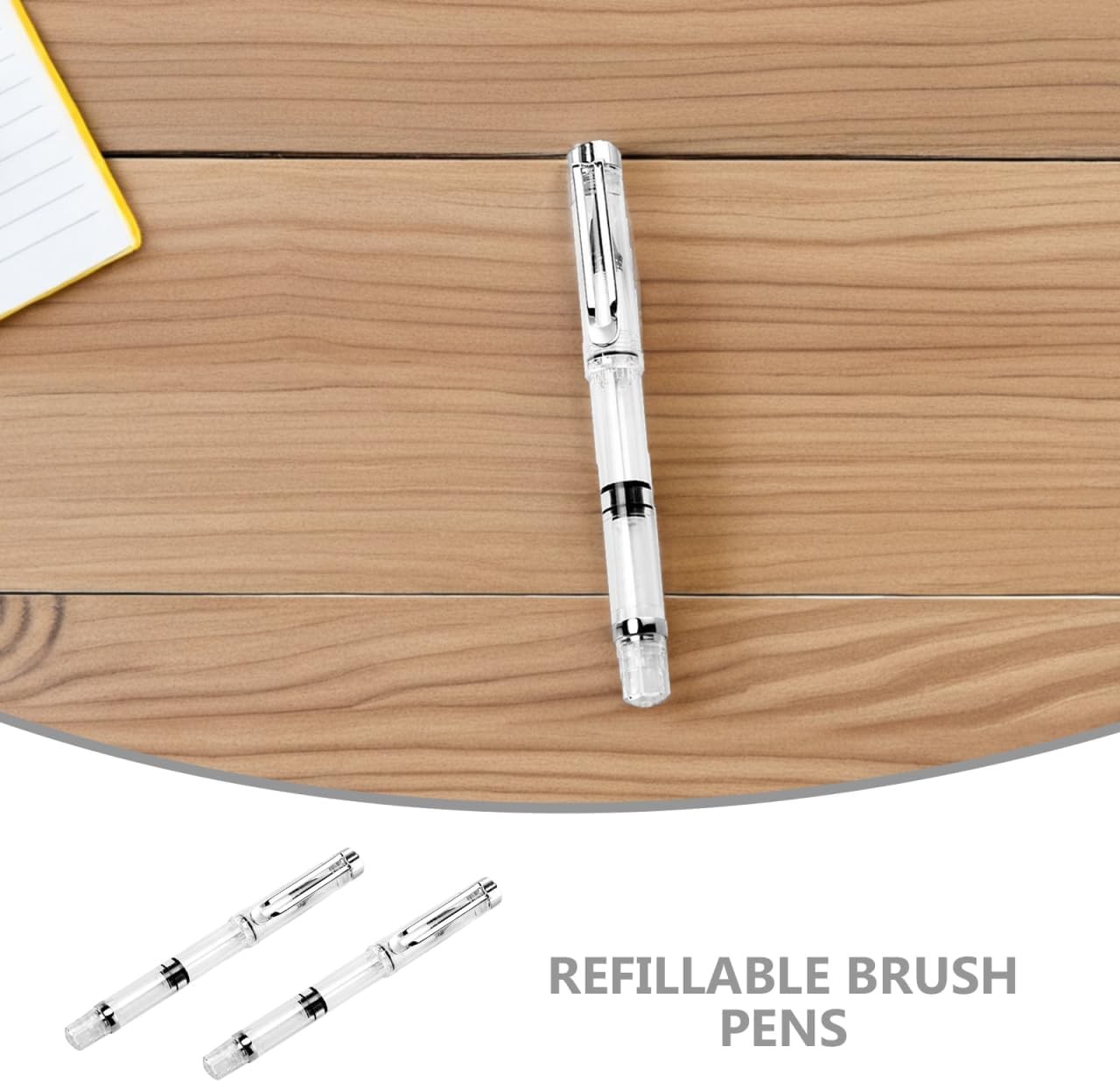 5Pcs Refillable Water Brush Pens Set – Flexible Nylon Tip for Watercolor, Cal...