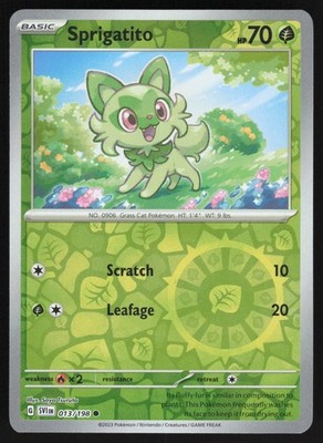 Sprigatito Common Reverse Holo 013/198 NM SV01: Scarlet & Violet Base Set Pokemo