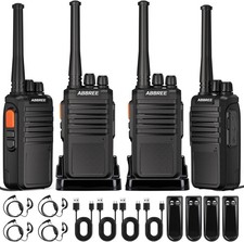 Long Range Walkie Talkie 4 Pack 100 Mile Two Way Radio Rechargeable USA