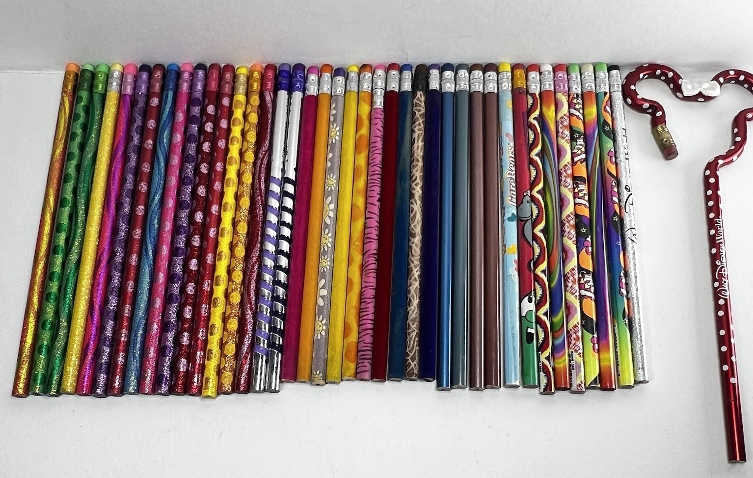 Vintage Mixed Lot Kids Pencils Glitter Felted Disney World Veggietales Inline-image