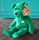 Ty Beanie Babies Erin Green Bear Shamrock Plush with Tag 1997 Vintage