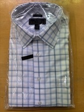 Jos A Bank Shirt Mens Size 17/35 White Blue P...