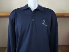 New Nike Golf Blue Polo Shirt Sphere Dry Long Sleeve Navy Blue Men's Size Large