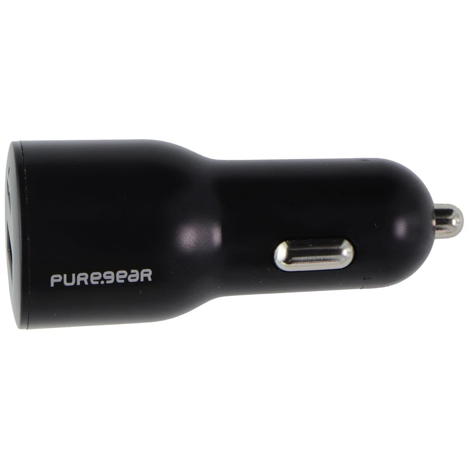 Cargador de coche PureGear (42W) LightSpeed con puertos USB-C y USB-A - negro Foto 2 de 2