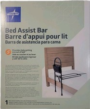Medline Bed Assist Bar with Storage Pocket, Height Adjustable Bed Rail