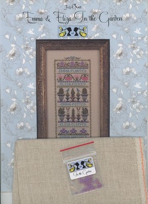 Just Nan Emma & Eliza In The Garden Linen Embellishment Pack Cross Stitch