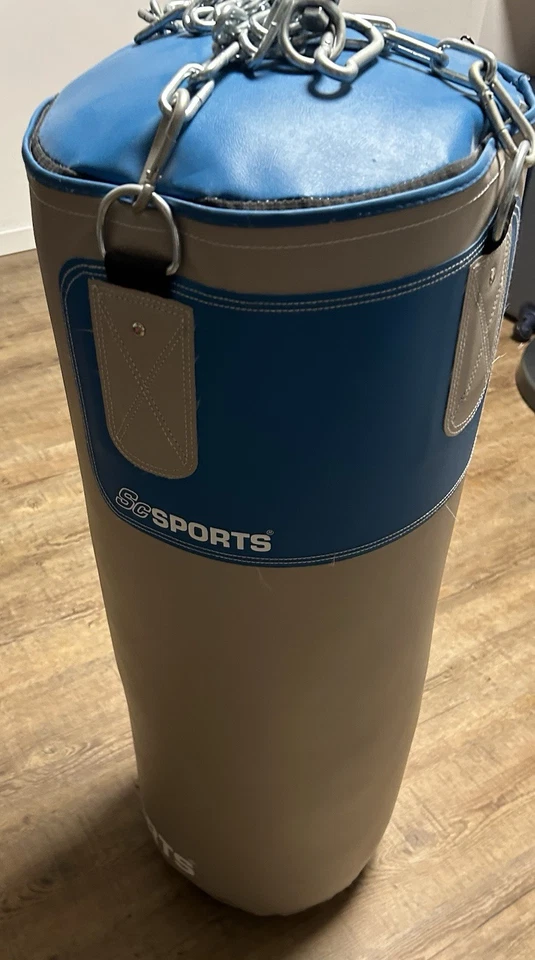 ScSPORTS Boxsack, mit Boxsack 25 kg, inkl. Handschuhe und Kette, beige/petrol - Bild 2 von 4