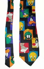 VTG LOONEY TUNES MANIA CARTOON CHARACTERS 1993 100 POLYESTER TIE, NECK TIE