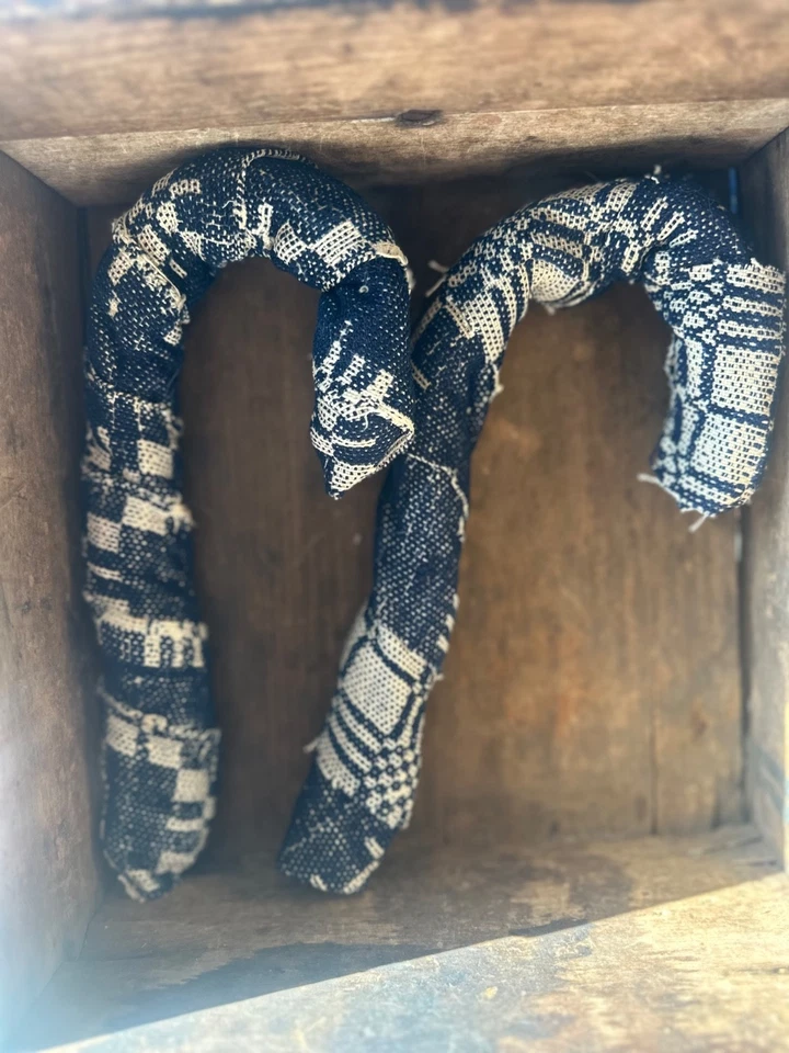 Cobertor Azul Primitivo Grande Bastones de Caramelo Cuenco Relleno Adornos Navidad Foto 3 de 4