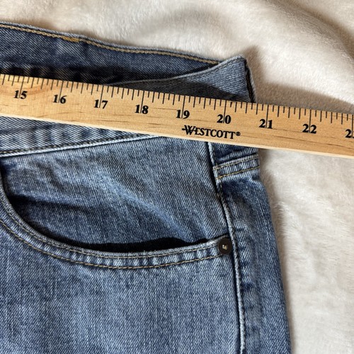 Tommy Hilfiger Men Jeans Sz 40x34 Blue Light Wash Cotton Relaxed Fit Denim Logo - Picture 6 of 12