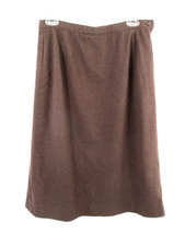 Pendleton Brown Virgin Wool Midi Skirt Womens Size 1 Vintage A-Line Made in USA
