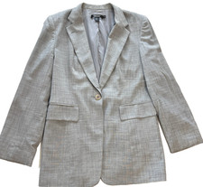 Donna Karan New York DKNY Women's 10 Beige Gray Heather Wool Blazer