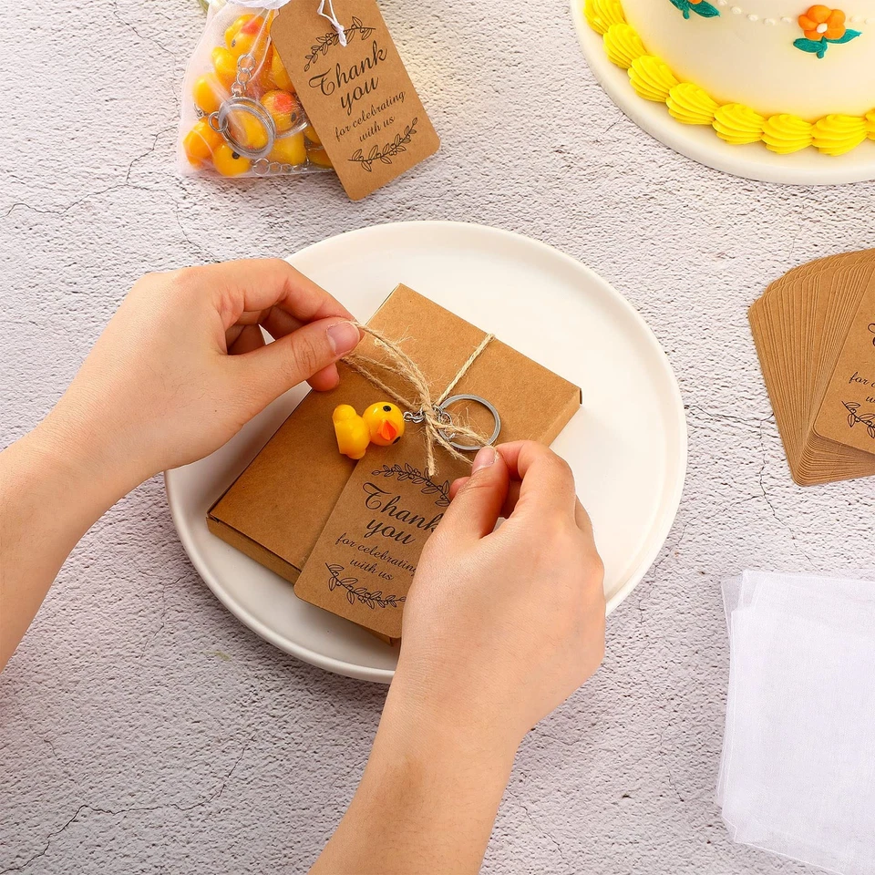 200 Piezas Llavero Pato A Granel Amarillo Vivo Mini Goma Pato Llavero Gracias... Foto 4 de 4