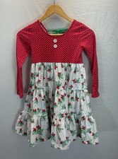 Eleanor Rose Girls Size 7/8 Christmas Mistletoe Polka Dot Dress Tie Back Britney