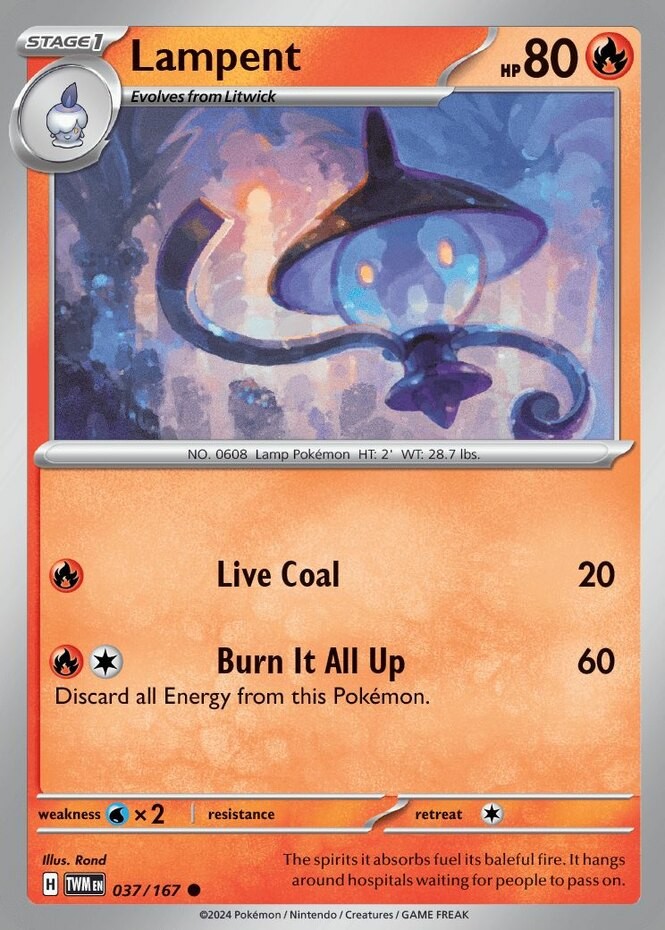 Lampent - 037/167 - Common - Near Mint