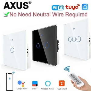 Tuya Smart Wifi Touch Light Switch NO Neutral Wire Required - UK 1/2/3 Gang