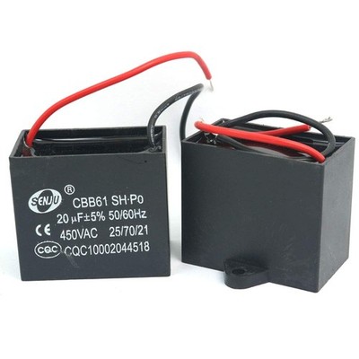 2Pcs CBB61 20uF 450V AC 50/60Hz Air Conditioner Fan Motor Running Capacitor