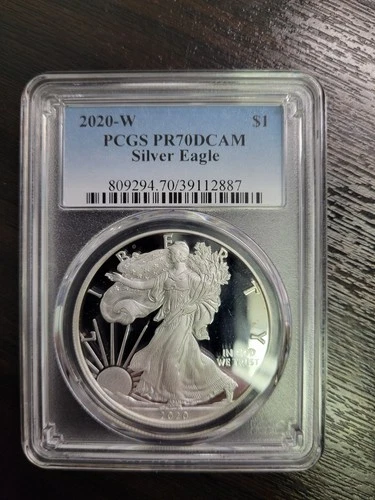 PR70 2020-W DCAM American Silver Eagle PCGS Blue Label