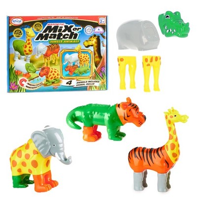 Magnetic Animals for Toddlers 1-3, Mix or Match Animal Toys, Set of 4 Gift fo...