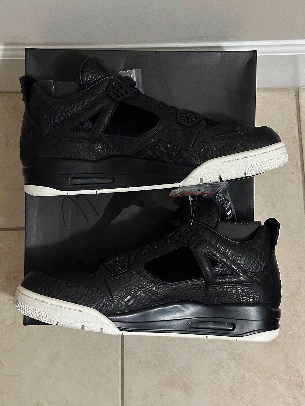 Air Jordan Retro 4 Premium Pinnacle Black Pony 819139 010 Uomo Taglia 15 CAMPIONI