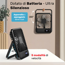 Ventilatore Da Tavolo Out Of The Blue 28cm | Blu | A Batteria Con Spruzzo D'acqua