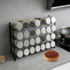 Gewürzregal-Organizer mit 28 leeren Gewürzdosen Billig24