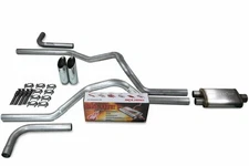 Chevy GMC 1500 15-18 2.5" Dual Exhaust Kits Cherry Bomb Salute Slash Tip Side