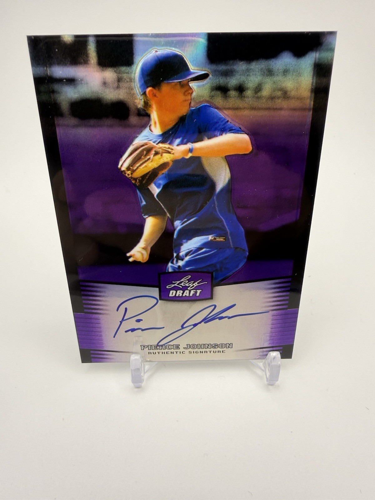 2012 Leaf Draft Pierce Johnson Purple Auto