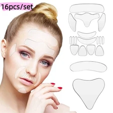 16PCS/set Anti Wrinkle Neck Eye Face Pad Silicone Removal Patch Skin Lifting