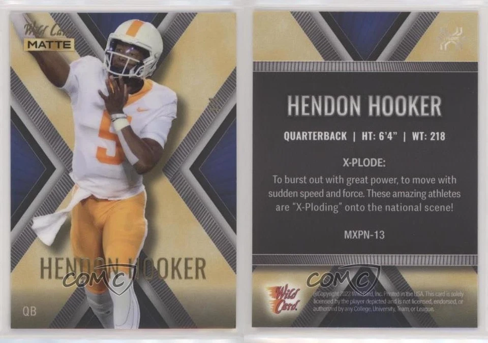 2022 Wild Card MATTE National Convention Blue - Gold X 1/1 Hendon Hooker 2h4 - Image 3 of 3