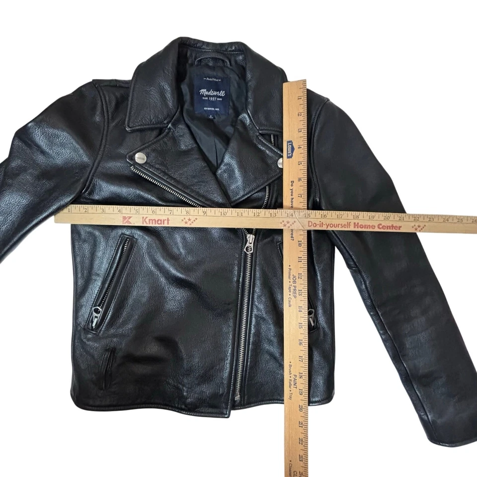 Madewell Genuine Leather MotorcycleJacket Womens small , black pebbled leather  - Image 3 of 4