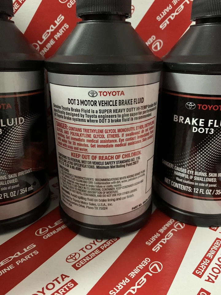 Juego de líquido de frenos DOT 3 12 fl. OEM Toyota Lexus Al ras de tres pintas 00475-1BF03 OZ Foto 3 de 4