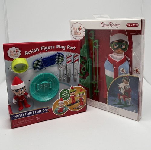NEW Elf on the Shelf Skiing Outfit And Snow Sports Edition Action Figure Bundle