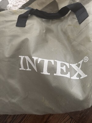 Intex Elevated 18  Premium Comfort Queen Air Mattress with Internal Pump -...