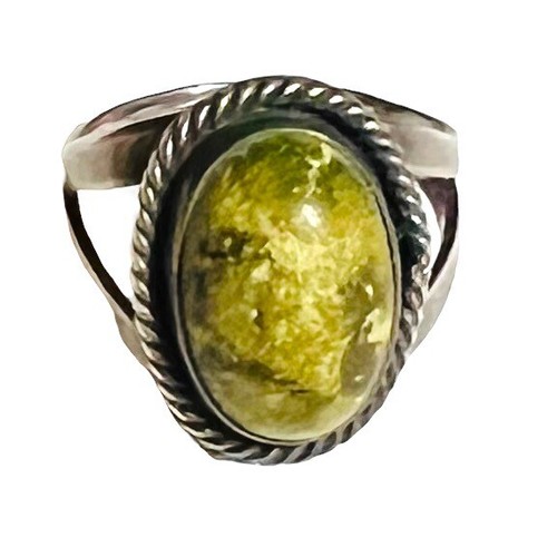 VINTAGE NATIVE AMERICAN STERLINGSILBER GRÜN TÜRKIS RING GRÖSSE 7 SCHÖN!! - Bild 2 von 6